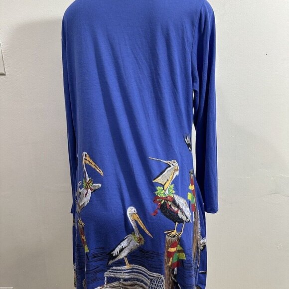 A Walk in the Park Mccc Drapey Open Cardigan Pelicans Photos‎ SZ L - Picture 11 of 13